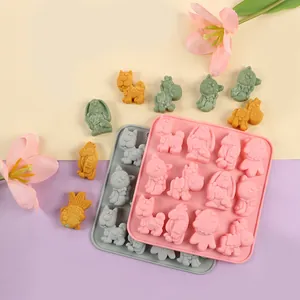 Molde de silicona con temática de animales para dulces y chocolate con formas de perritos