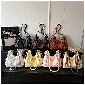 Large capacity underarm shoulder bags in multiple colors for stylish women.