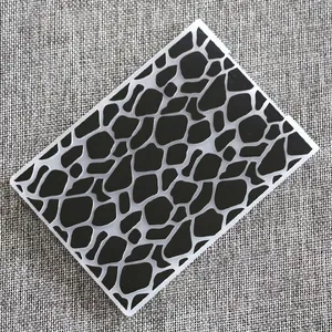 Rectangular plastic embossing folder template with giraffe pattern for DIY paper crafts