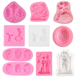 Various silicone molds with angel and fairy designs for DIY crafts and cake decorations