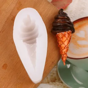 Detailed macro view of a DIY ice cream cone silicone mold for mousse cake decorations