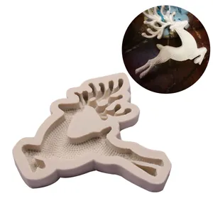 Detail view of a reindeer silicone mold for Christmas fondant cake and DIY crafts