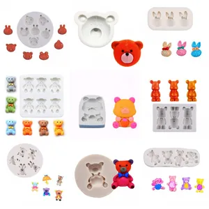 Cartoon Bear Animal Shape Silicone Mold For DIY Chocolate Biscuit Plaster Resin Casting Handmade Baking Mold Cake Decoration