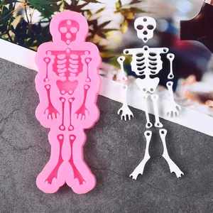 Detailed view of Halloween full body skeleton silicone mold for DIY cake decoration