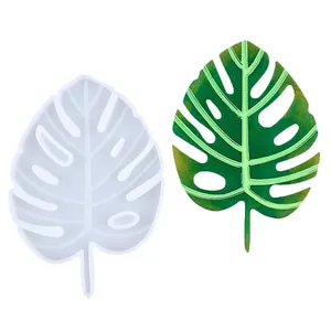 Stampo in silicone a foglia di Monstera per vassoio e sottobicchiere in resina fai-da-te