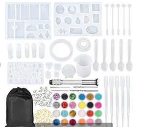 Set completo da 83 pezzi di stampi in resina per gioielli fai da te con glitter e punta