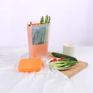 Conteneur de conservation de légumes en plastique orange transparent pour le réfrigérateur