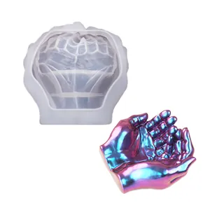 Molde de silicona para bandeja de mano de resina con muestra acabada iridiscente