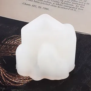 White semi-transparent silicone house-shaped mold for DIY crystal cluster resin ornaments