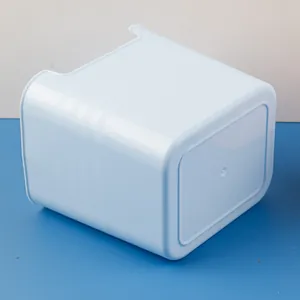Large capacity light blue desktop storage box for stationery and makeup organization.