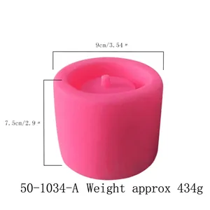 Detailed dimensions and weight of the pink cylindrical silicone succulent pot mold