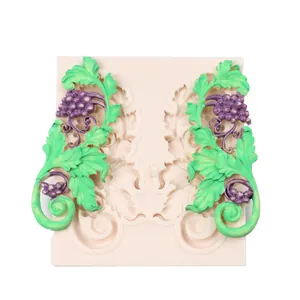 Moule en silicone vintage motif vigne florale pour décoration de gâteaux en fondant