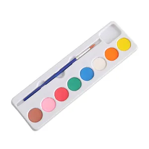 Set de peinture aquarelle solide 8 couleurs avec pinceau pour l'art créatif enfant