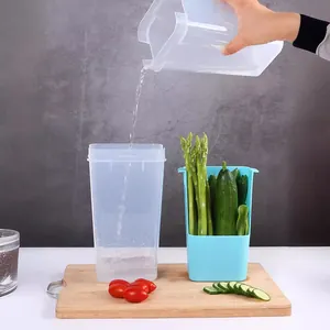 Boîte de conservation multifonction en plastique transparent pour légumes au réfrigérateur