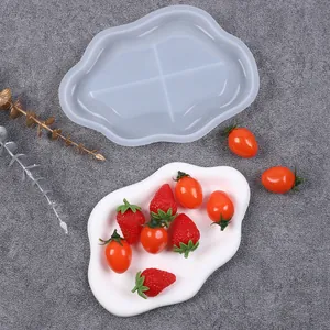 DIY Cloud Shape Silicone Mold For Fruit Tray Coaster Desktop Decor Wave Storage Plate Handmade Resin Craft Casting Tool