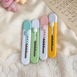 Set of 4 cute candy-colored mini utility knives for students and unboxing tasks