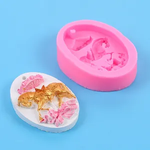 Detailed view of carousel horse silicone mold for DIY plaster aromatherapy pendants