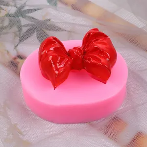 Molde redondo de silicona DIY para crear elegantes lazos rojos de azúcar para decoración