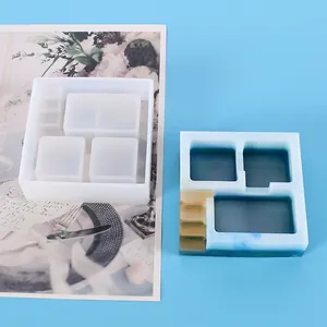 Stampo in silicone quadrato per vasi di piante grasse e posacenere in resina epossidica