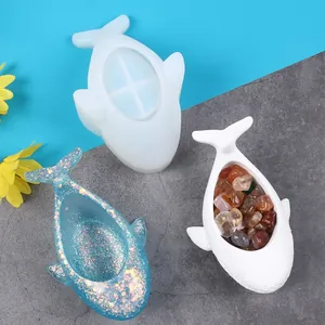 Moule en silicone en forme de baleine pour plateaux en résine et bougeoirs DIY décor