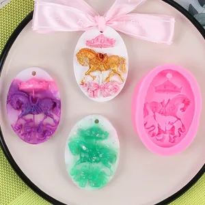 Carousel silicone mold for DIY aromatherapy gypsum and fondant car hanging ornaments