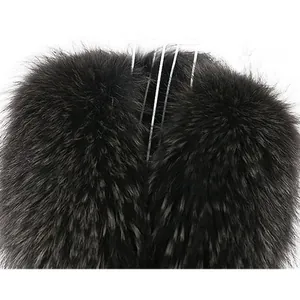 Luxurious black faux raccoon fur vest for women featuring a dense and soft fiber texture