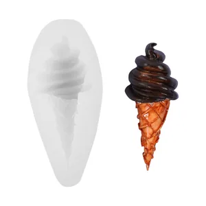 Handmade DIY ice cream cone silicone mold for cake decoration, mousse, and resin crafts