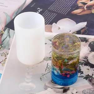 Professional cylindrical silicone mold for DIY epoxy resin craft and candle making