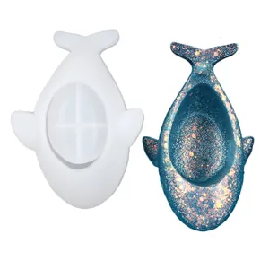 Moule en silicone baleine pour plateau en résine DIY et bougeoir d'aromathérapie créatif