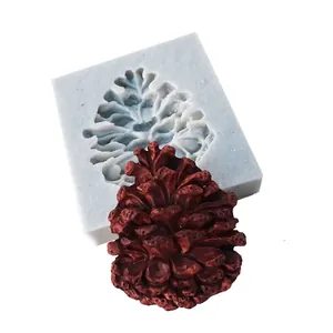 Detailed pine cone shaped silicone mold for DIY Christmas fondant cake and chocolate baking