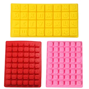 DIY 48 Hole Alphabet Silicone Mold For Chocolate Jelly Ice Cube Making Russian English Letters Numbers Fire Lacquer Wax Mold Baking Tool