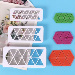 Set of 3 geometric triangle cookie cutters for DIY cake decorating and baking tools