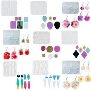 Set di stampi geometrici in silicone per orecchini e ciondoli in resina fai-da-te