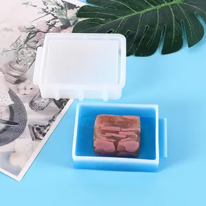 Premium quadratische Silikonform für DIY-Kristallharz-Seifenschale und Abtropfgestell