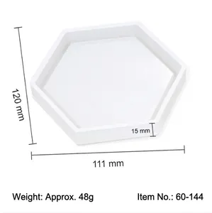 Detailed dimensions of hexagon silicone mold for DIY resin coaster craft project