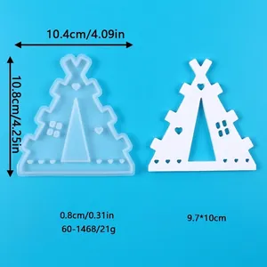 Technical details and dimensions for the Christmas cottage silicone mold for candle making