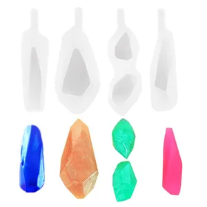 Silicone Resin Jewelry Mold For DIY Handmade Rhombus Crystal Stone Pendant Mold Geometric Diamond Cut Surface Earring Mold
