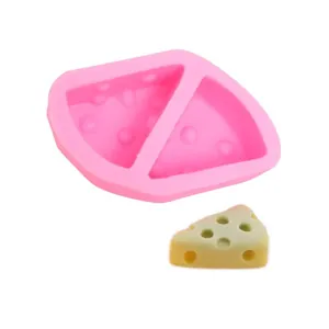 Molde de silicona rosa con forma de queso para velas y jabones hechos a mano creativos