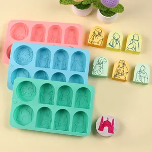 Molde De Silicona Para Chocolate Pastel Y Jabón Hecho A Mano Oso Corazón Flor Mezquita Patrón Tallado Herramienta De Horneado