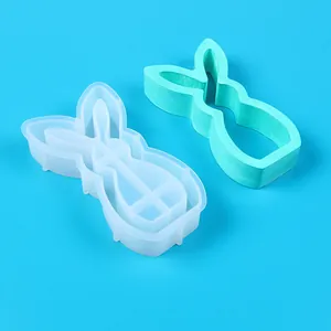 Set of two Easter bunny silicone molds for DIY candle holders and home decor crafts