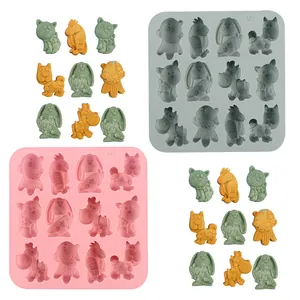 Molde de silicona animales para chocolate y fondant con perro caballo gato pájaro pez