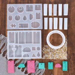 Set completo di stampi per gioielli in resina fai-da-te con stampi in silicone e perni