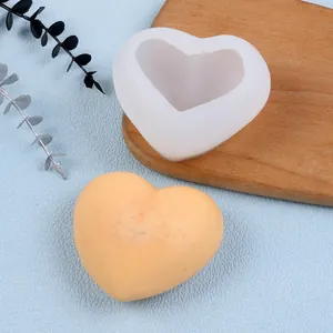 Moule en silicone 3D en forme de cœur pour bougies DIY et pierres d'aromathérapie