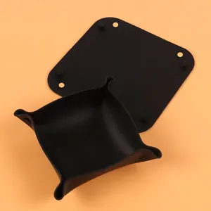 Black silicone desktop organizer tray and non-slip coaster set for home and office