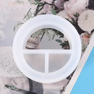 Detail showing the internal compartments of a circular DIY silicone resin mold