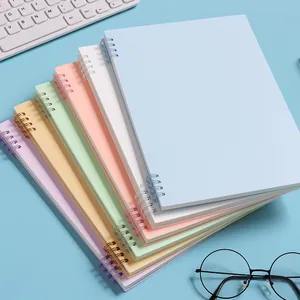 A5 spiral notebooks in Morandi pastel colors with 8-hole binding for office and study