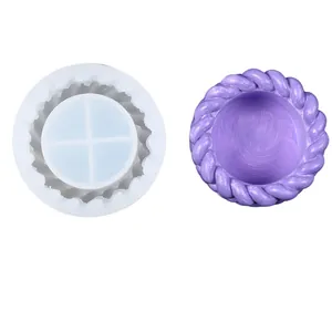 DIY silicone mold for making succulent pots and storage boxes with woven pattern