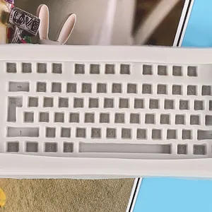 Detailed top-down view of a keyboard button silicone mold for DIY resin crafts