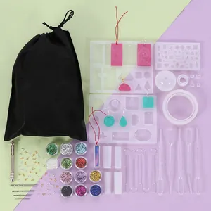 Kit 83 pezzi gioielli in resina fai-da-te con stampi in silicone, trapano e 12 glitter