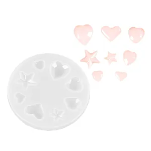 Stampo in silicone trasparente con forme a cuore e stella per gioielli fai da te